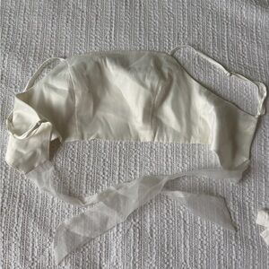 Lulu's Cream Satin Crop Top